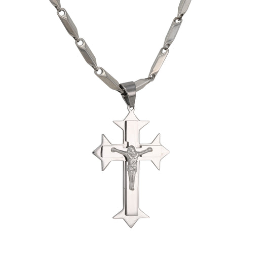 Large Cross Necklace with 4mm Bullet Chain 24" - SCP-714**