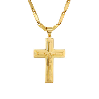 Large Cross Necklace with 4mm Bullet Chain 24" - SCP-717**