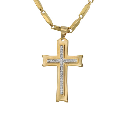 Large Cross Necklace with 4mm Bullet Chain 24" - SCP-718**