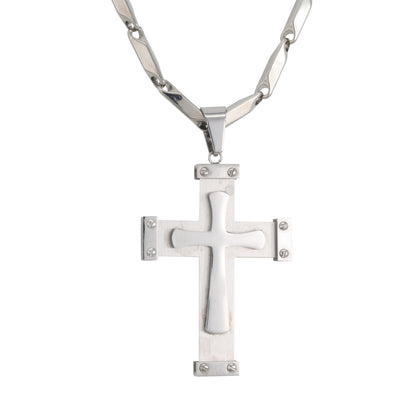 Large Cross Necklace with 4mm Bullet Chain 24" - SCP-719**