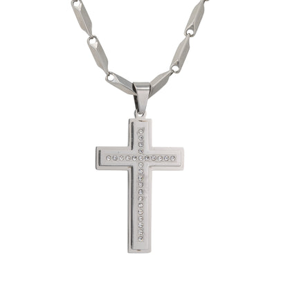 Large Cross Necklace with 4mm Bullet Chain 24" - SCP-728
