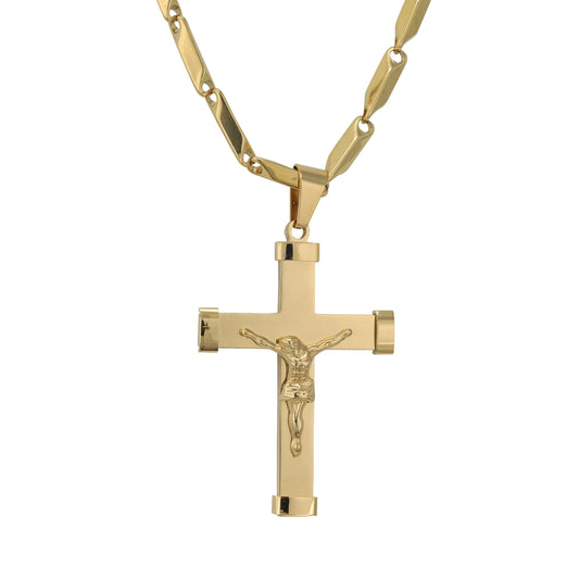 Large Cross Necklace with 4mm Bullet Chain 24" - SCP-729**