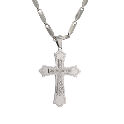 Large Cross Necklace with 4mm Bullet Chain 24" - SCP-730