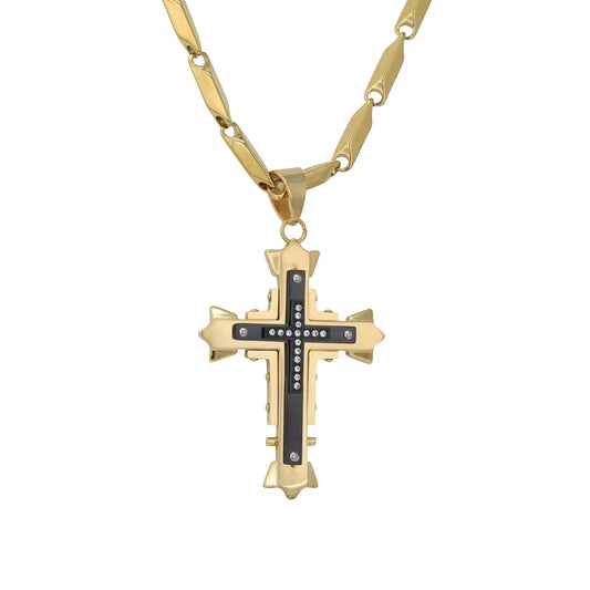 Large Cross Necklace with 4mm Bullet Chain 24" - SCP-731