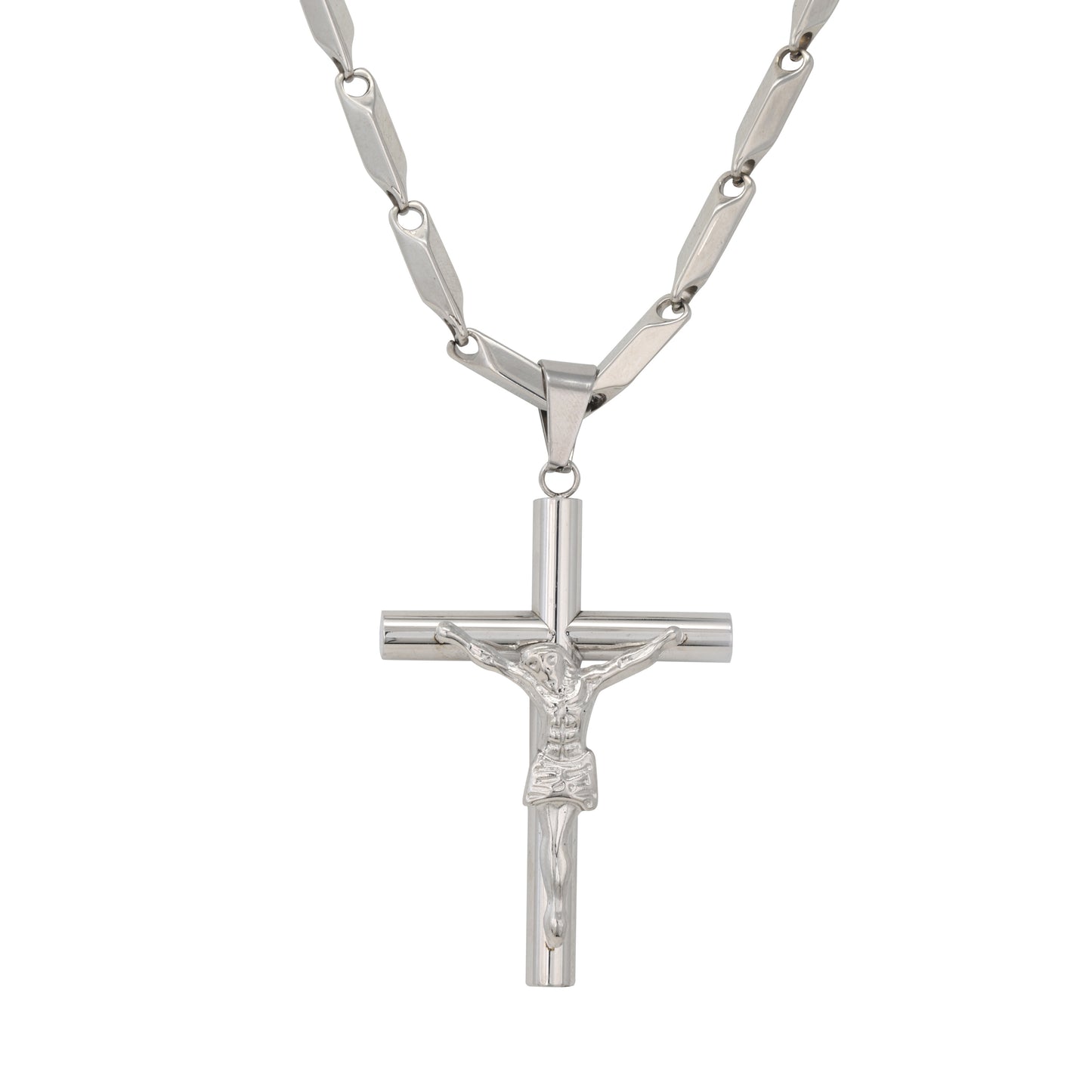 Large Cross Necklace with 4mm Bullet Chain 24" - SCP-732**