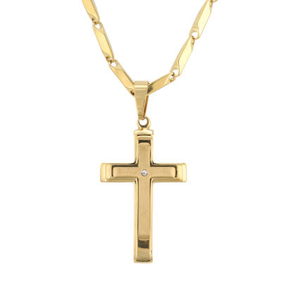 Large Cross Necklace with 4mm Bullet Chain 24" - SCP-744**
