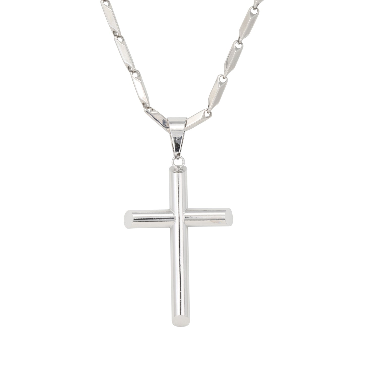 Large Cross Necklace with 4mm Bullet Chain 24" - SCP-748