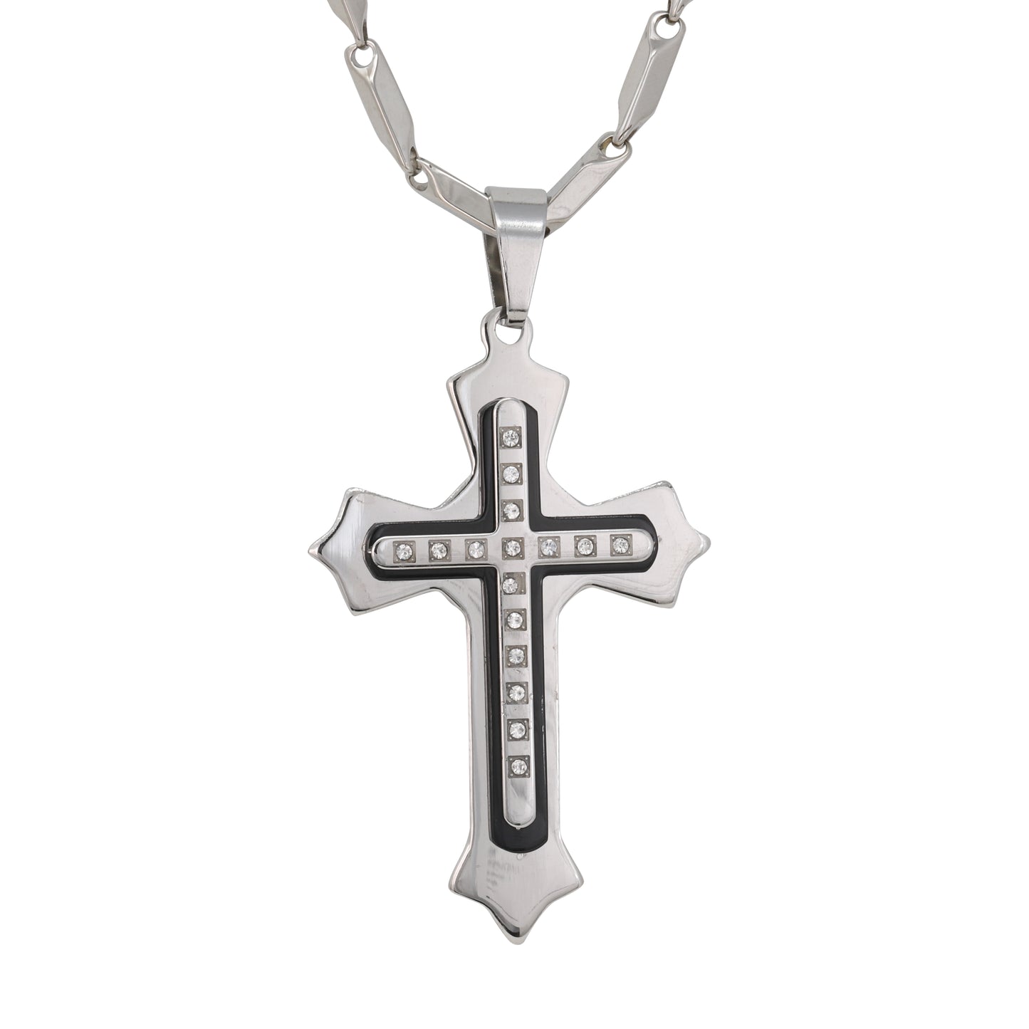 Large Cross Necklace with 4mm Bullet Chain 24" - SCP-749**