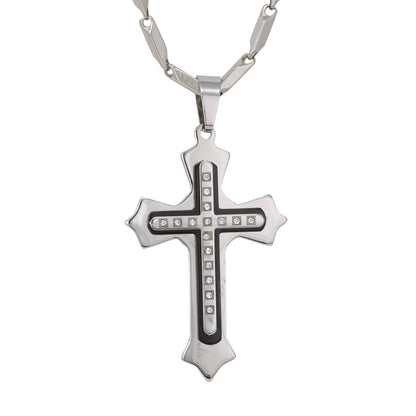 Large Cross Necklace with 4mm Bullet Chain 24" - SCP-749**