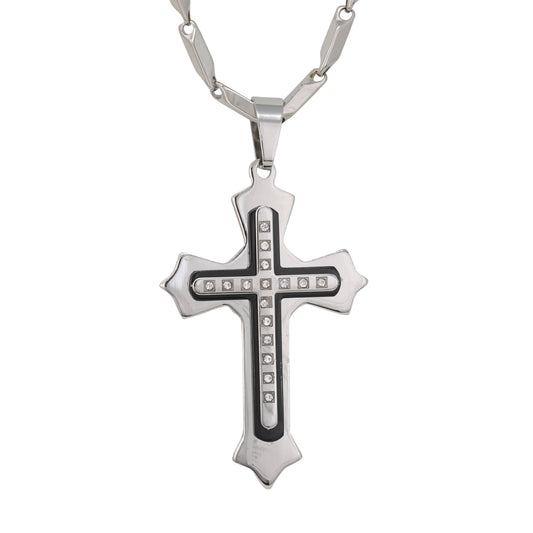 Large Cross Necklace with 4mm Bullet Chain 24" - SCP-749**