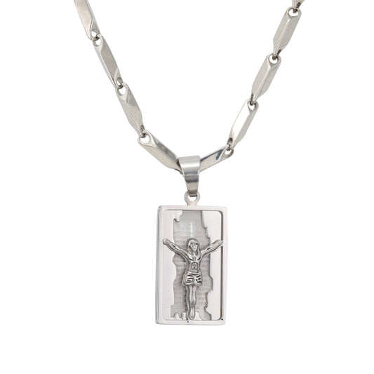 Large Jesus Necklace with 4mm Bullet Chain 24" - SCP-755**