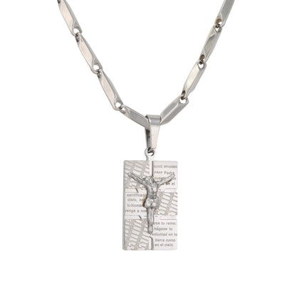 Large Jesus Necklace with 4mm Bullet Chain 24" - SCP-756**