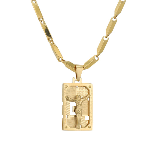 Large Jesus Necklace with 4mm Bullet Chain 24" - SCP-757**