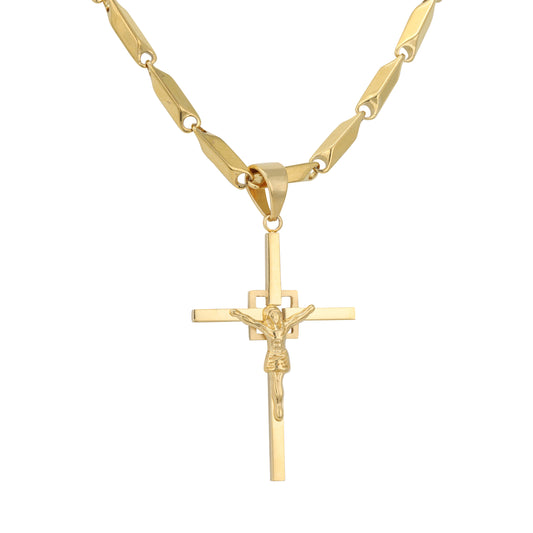 Large Cross Necklace with 4mm Bullet Chain 24" - SCP-758**