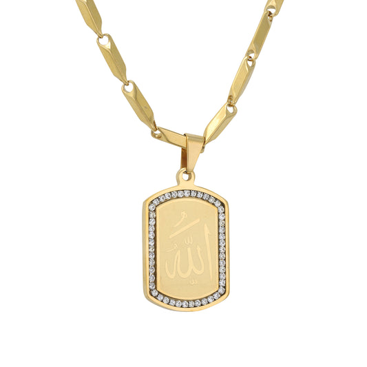 Large Islamic Necklace with 4mm Bullet Chain 24" - SCP-760