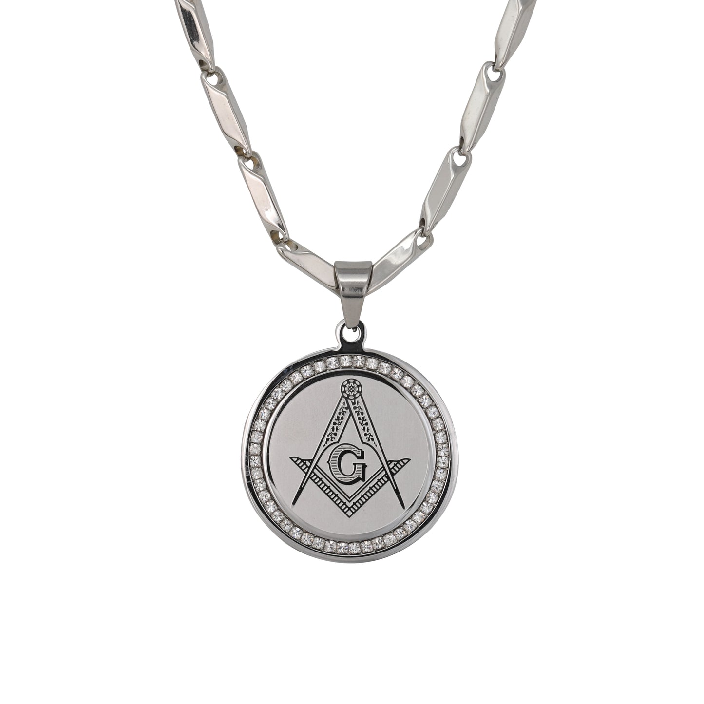 Large Free Mason Necklace with 4mm Bullet Chain 24" - SCP-761