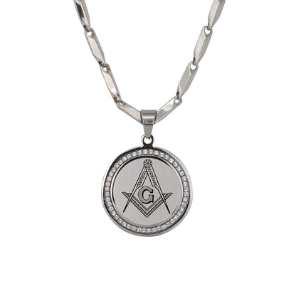 Large Free Mason Necklace with 4mm Bullet Chain 24" - SCP-761
