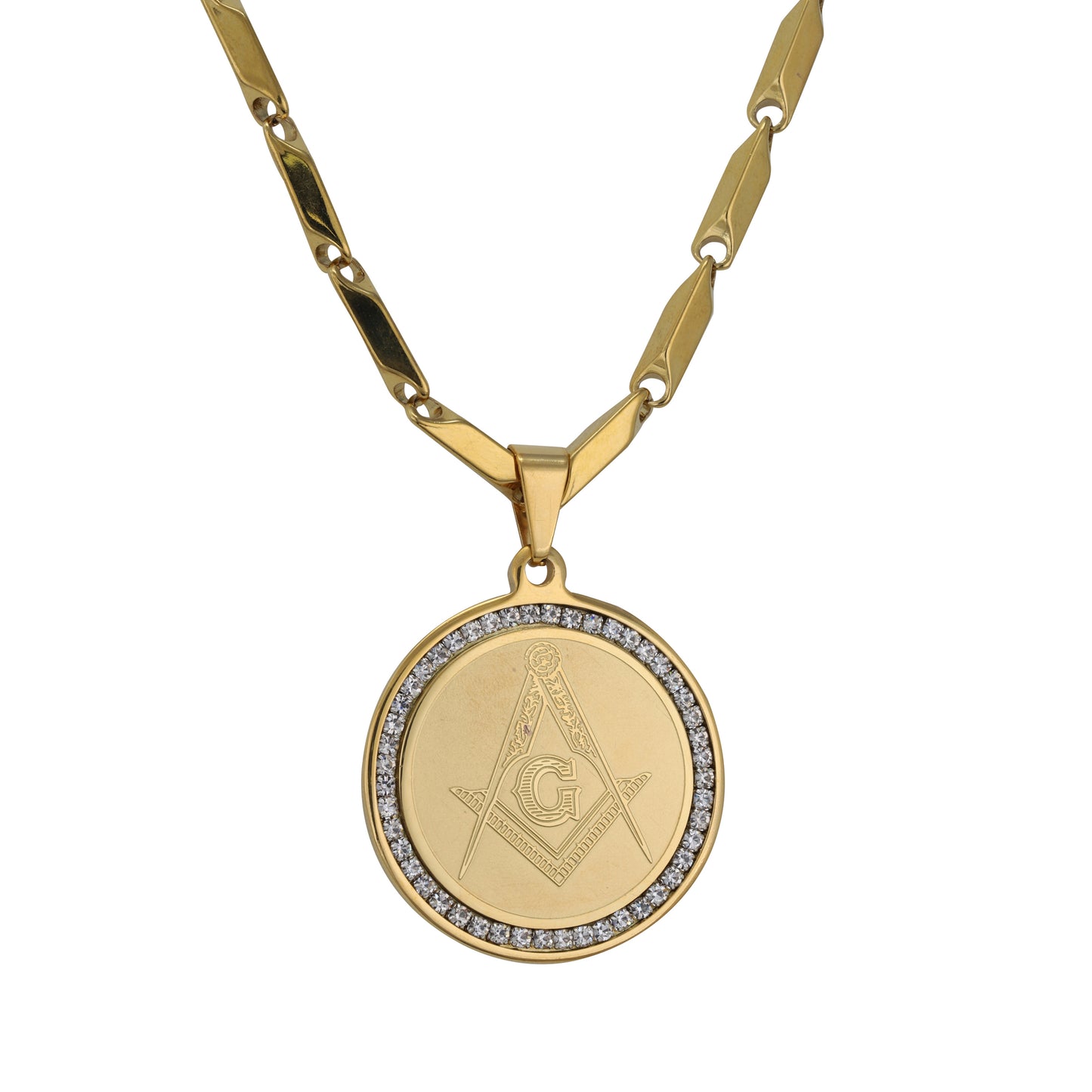 Large Free Mason Necklace with 4mm Bullet Chain 24" - SCP-762**