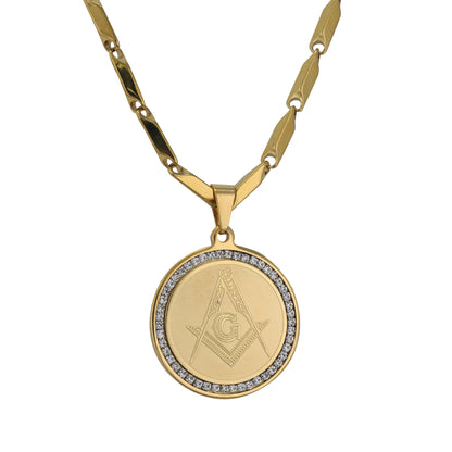 Large Free Mason Necklace with 4mm Bullet Chain 24" - SCP-762**