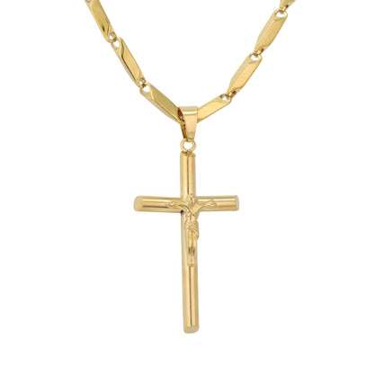 Large Cross Necklace with 4mm Bullet Chain 24" - SCP-763**