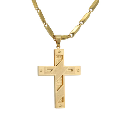 Large Cross Necklace with 4mm Bullet Chain 24" - SCP-764