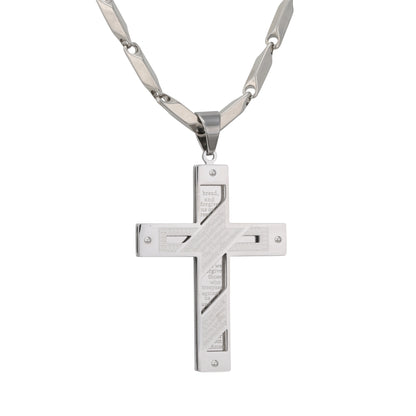 Large Cross Necklace with 4mm Bullet Chain 24" - SCP-764