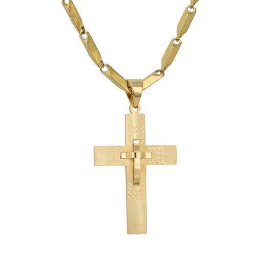 Large Cross Necklace with 4mm Bullet Chain 24" - SCP-766