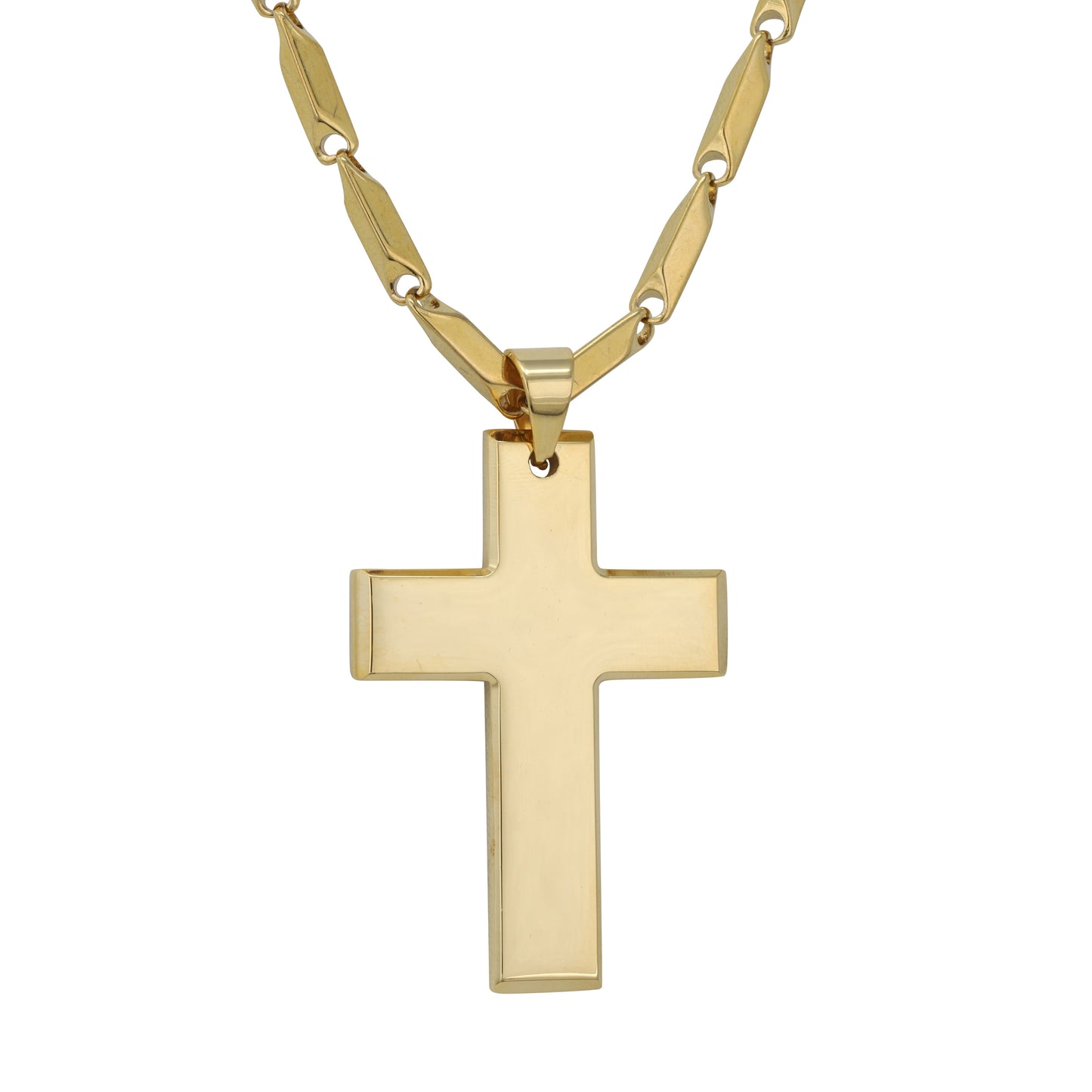 Large Cross Necklace with 4mm Bullet Chain 24" - SCP-768**