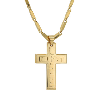 Large Cross Necklace with 4mm Bullet Chain 24" - SCP-769**