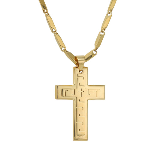 Large Cross Necklace with 4mm Bullet Chain 24" - SCP-769**