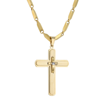 Large Cross Necklace with 4mm Bullet Chain 24" - SCP-770