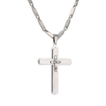 Large Cross Necklace with 4mm Bullet Chain 24" - SCP-770