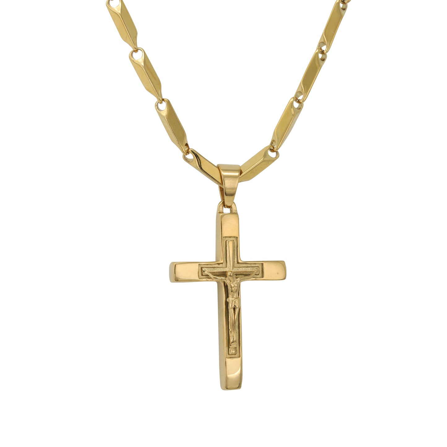 Large Cross Necklace with 4mm Bullet Chain 24" - SCP-771**