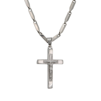 Large Cross Necklace with 4mm Bullet Chain 24" - SCP-771**