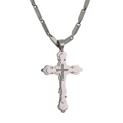Large Cross Necklace with 4mm Bullet Chain 24" - SCP-772