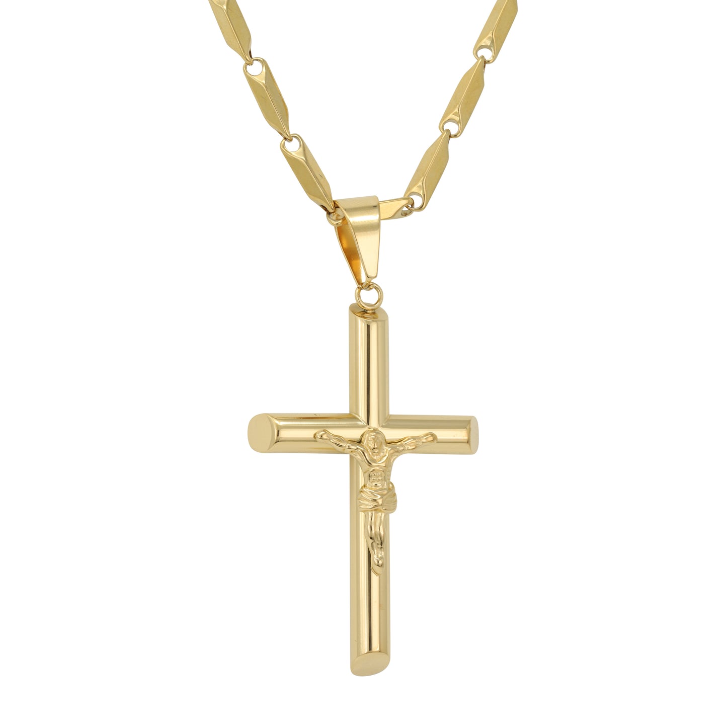 Large Cross Necklace with 4mm Bullet Chain 24" - SCP-773