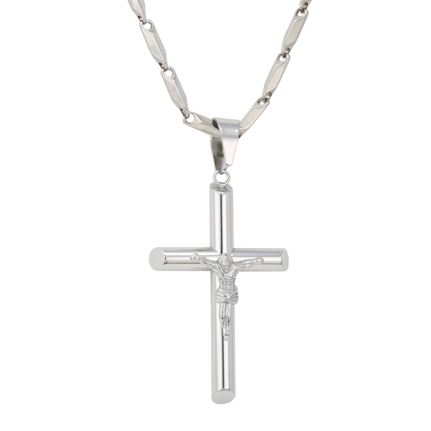 Large Cross Necklace with 4mm Bullet Chain 24" - SCP-773