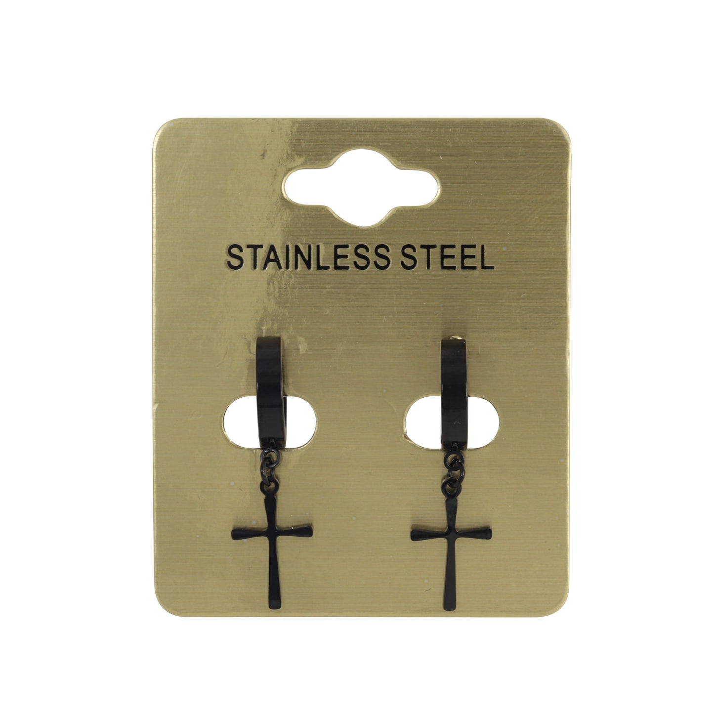 Cross Plain Hoop Earring - SE-31