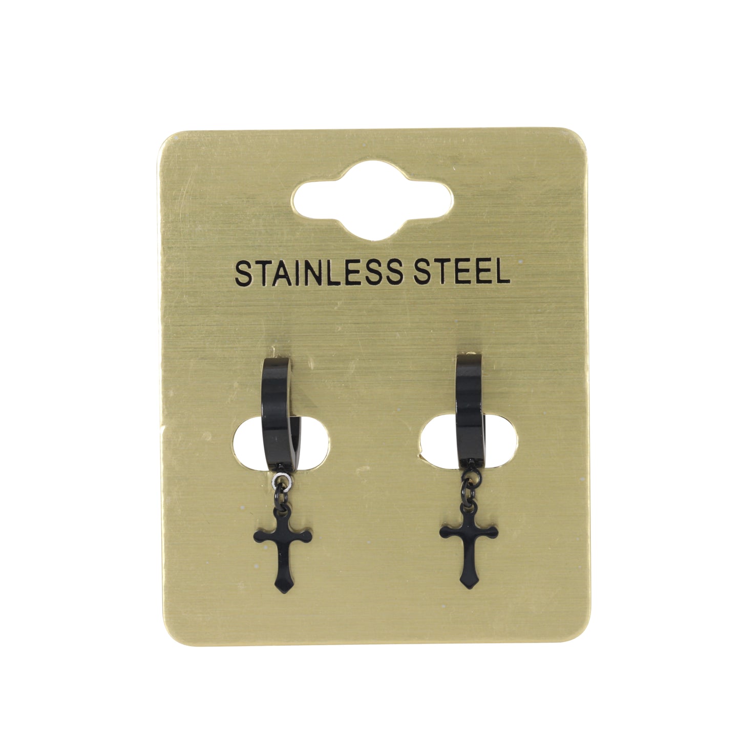 Cross Plain Hoop Earring - SE-51