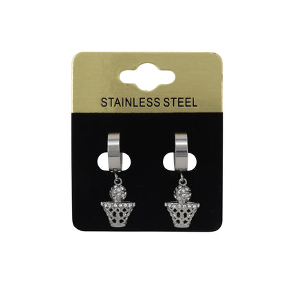 Hanging Bball Hoop Earring - SE-608