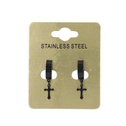 Cross Plain Hoop Earring - SE-61