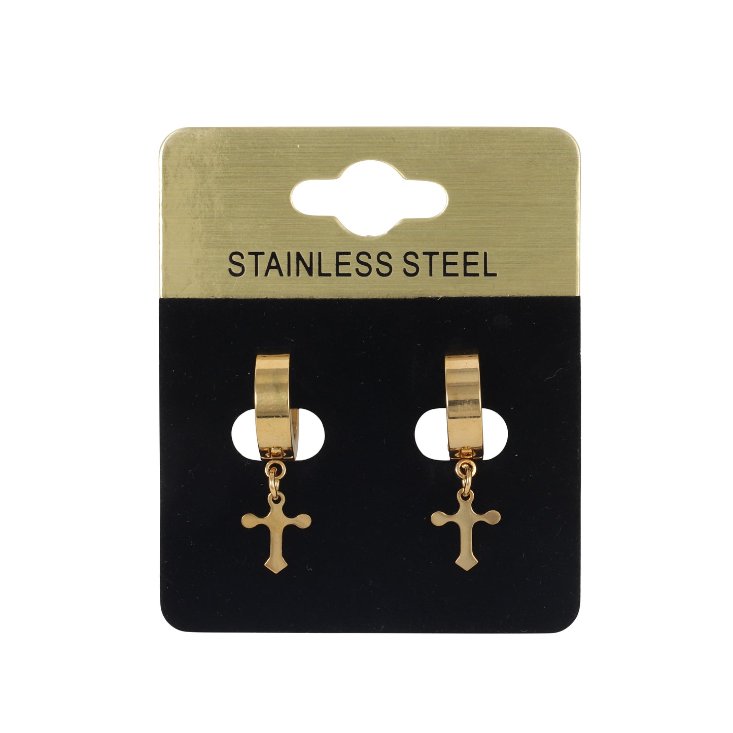 Cross Plain Hoop Earring - SE-61