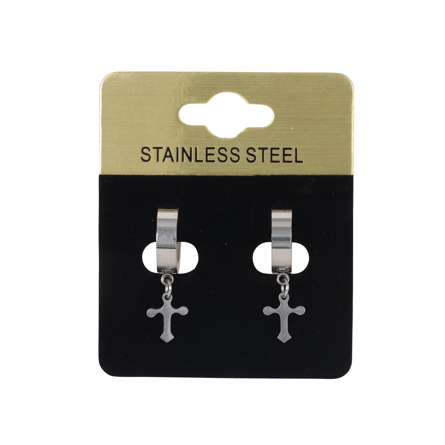 Cross Plain Hoop Earring - SE-61