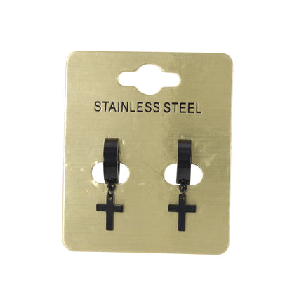 Cross Plain Hoop Earring - SE-62