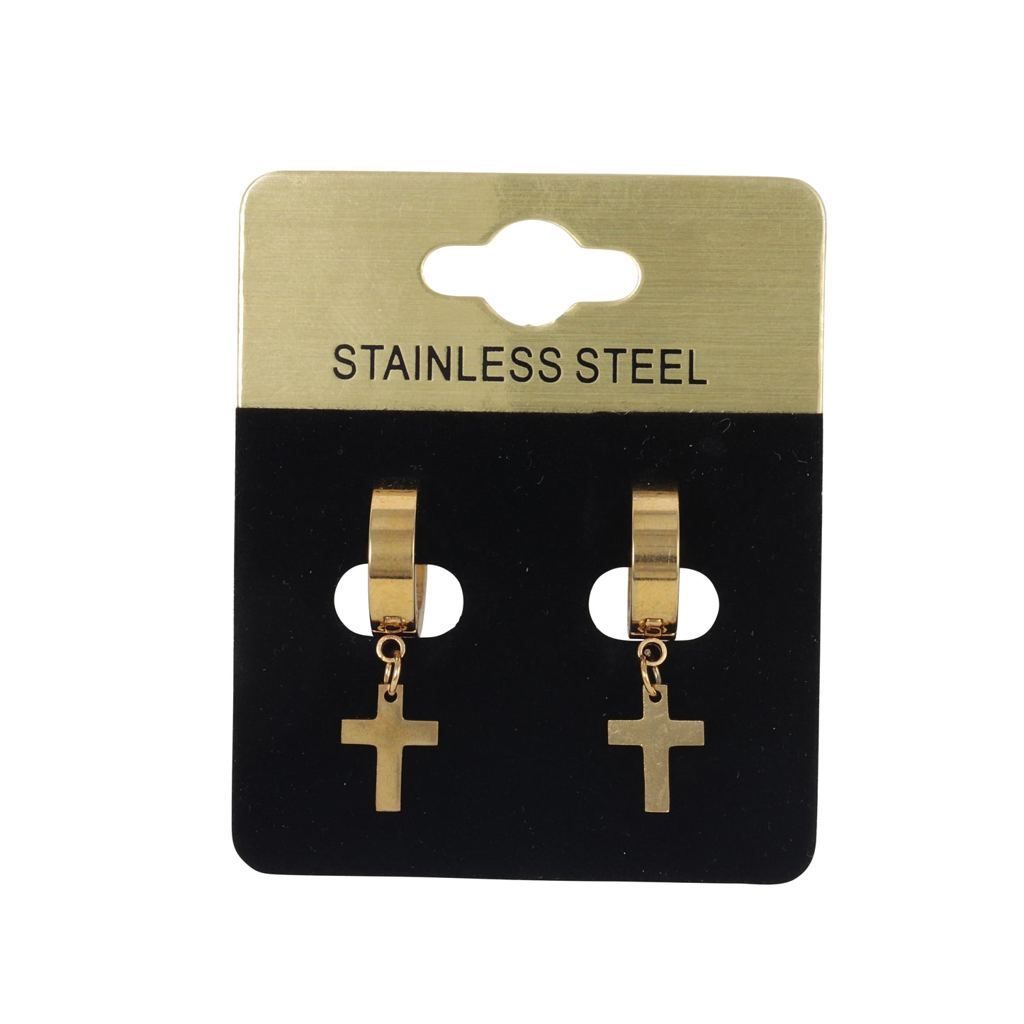 Cross Plain Hoop Earring - SE-62