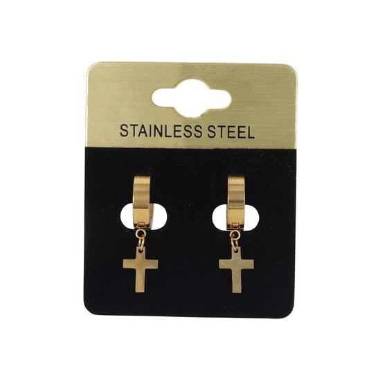 Cross Plain Hoop Earring - SE-62