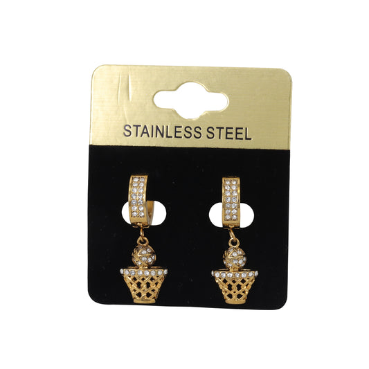 Hanging Bball Hoop Earring - SE-708