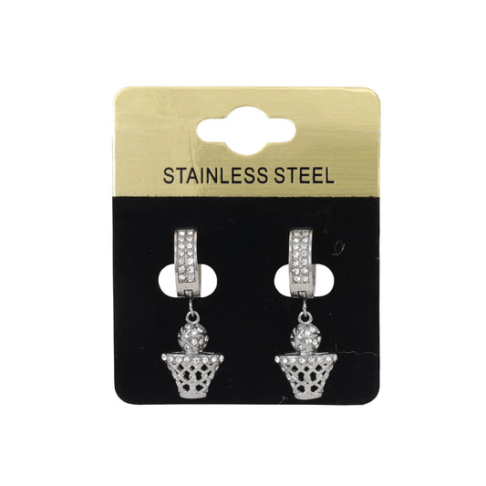 Hanging Bball Hoop Earring - SE-708