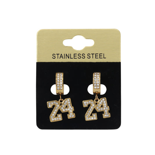 Hanging Number 24 Earring - SE-711