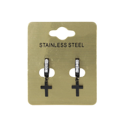 Cross CZ Hoop Earring - SE-72